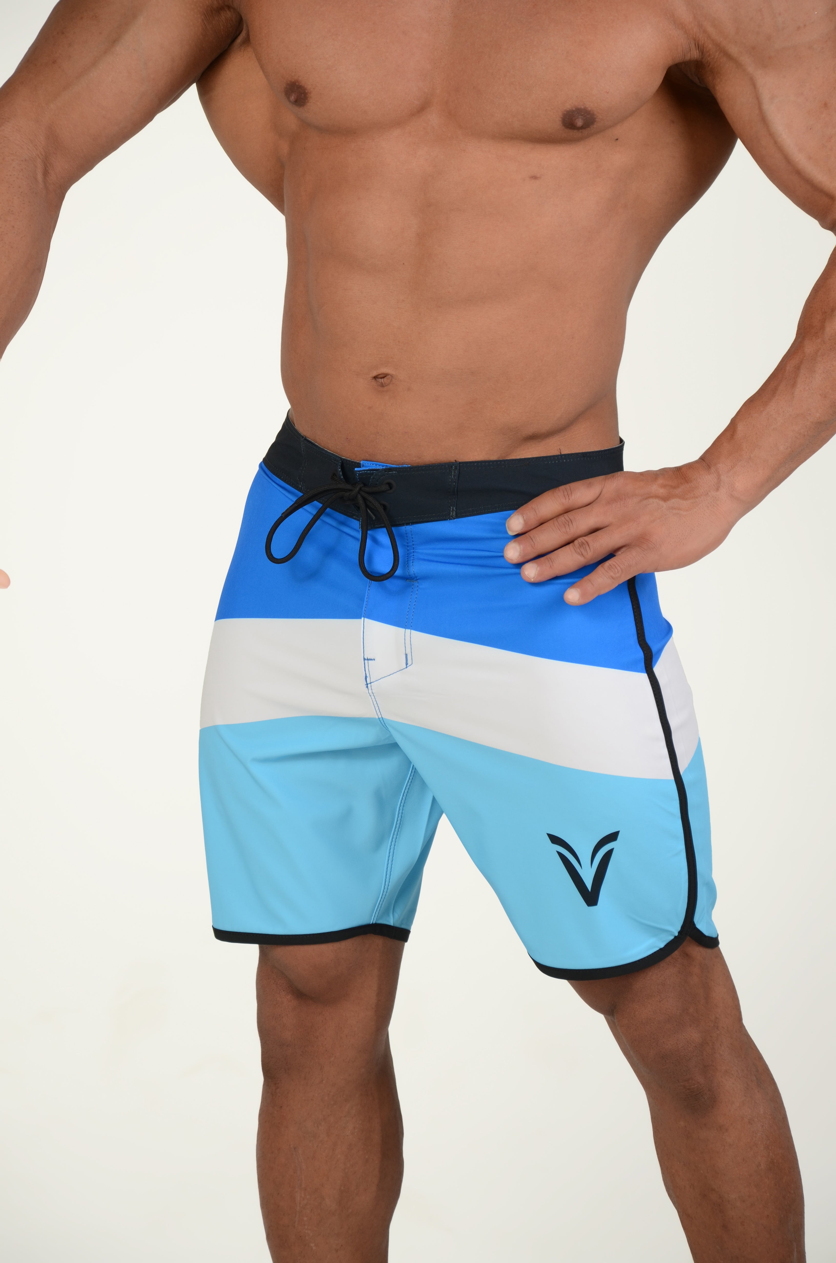 gradient  blue short men's  physique shorts